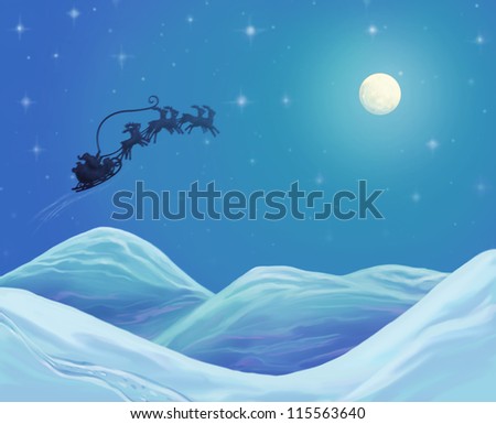stock-photo-santa-claus-on-his-way-in-the-north-sky-raster-illustration-card-115563640.jpg